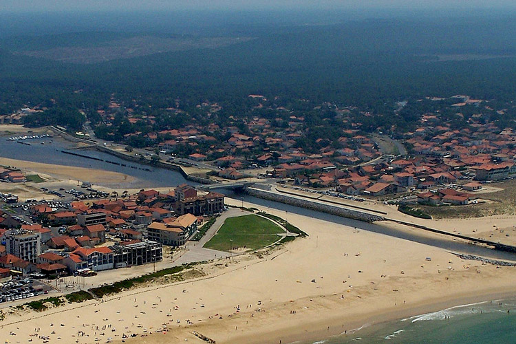 Vue aérienne de mimizan-plage
