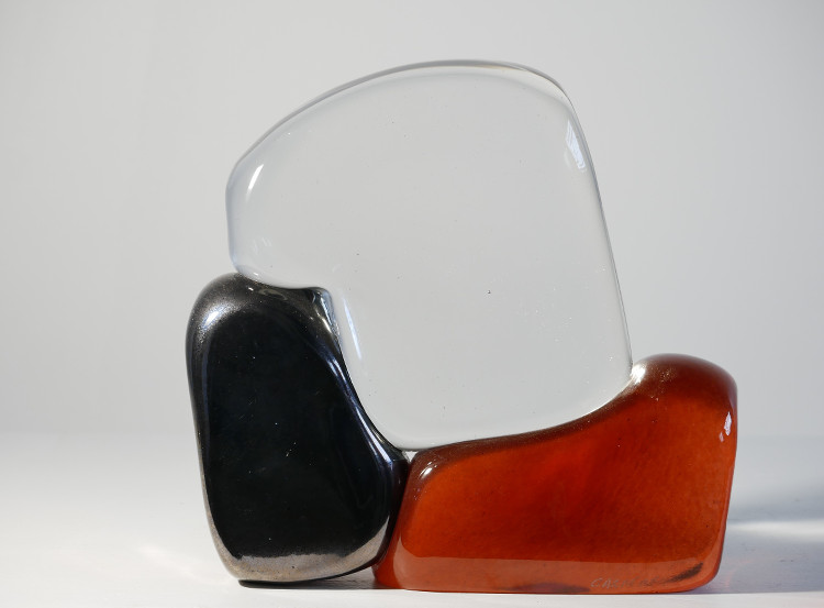 Sculpture de verre 3 couleurs de Xavier Carrère