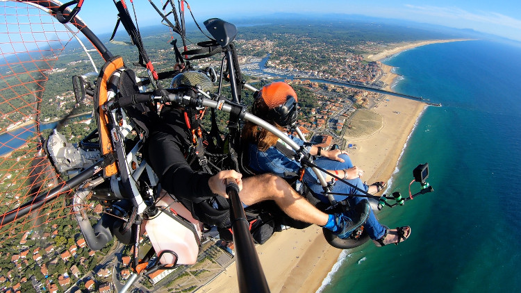 Vol avec XL Paramoteur au-dessus de la côte landaise