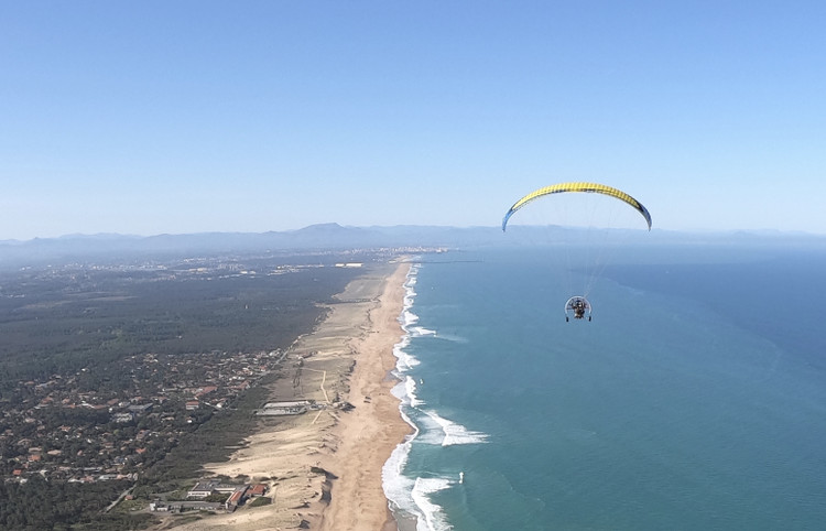 Vol avec XL Paramoteur au-dessus de la côte landaise