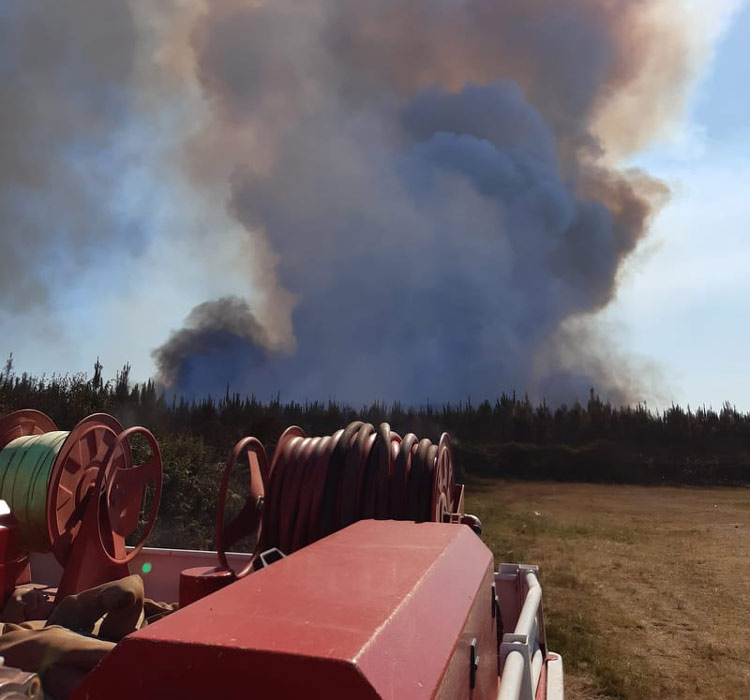 fumée noire incendie seignosse