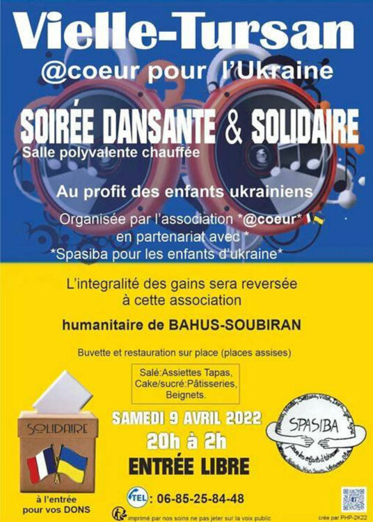 sorties soiree dansante solidaire ukraine landes week-end 9 avril