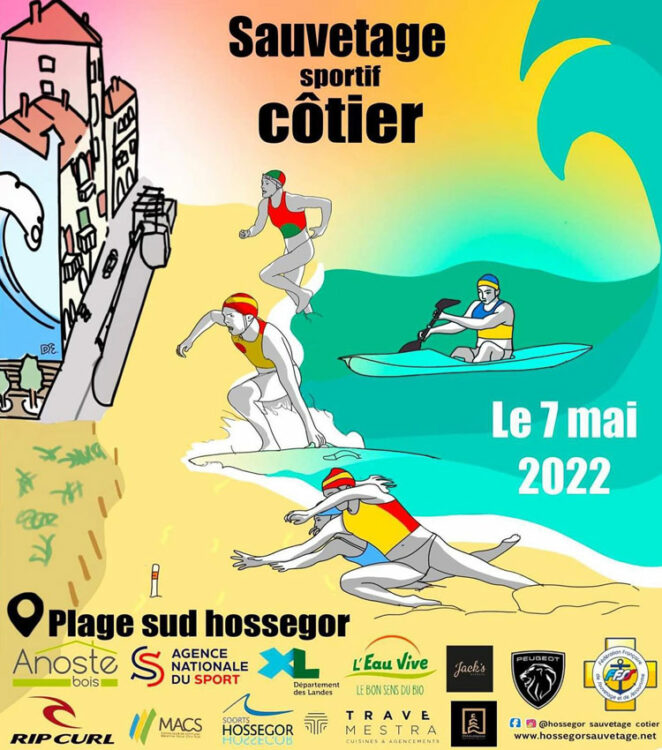 sauvetage sportif cotier competition plage sud hossegor landes week-end 7 mai
