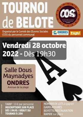 tournoi belote ondres