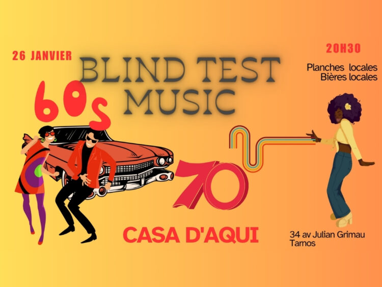 Soirée Casa d'Aqui : Blind test 60's / 70's
